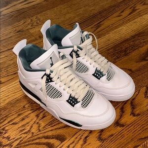 Men's Jordan 4 Oxidized Green Retro Basketball Sneakers